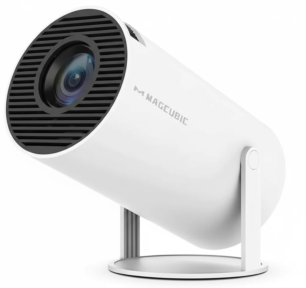 Mini Projector 4K 1080P Support, Portable Projector WiFi6 BT 5.0 Android 11, Smart Projector Auto Horizontal Correction,180°Rotatable Outdoor Movie Projector Compatible with Phone